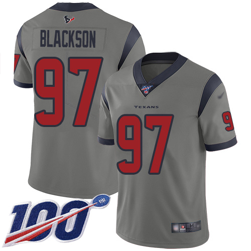 Houston Texans Limited Gray Men Angelo Blackson Jersey NFL Football #97 100th Season Inverted Legend